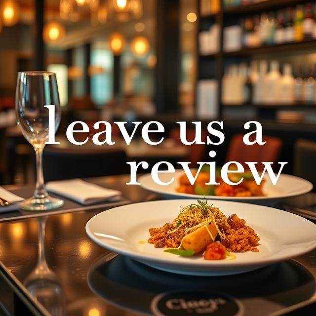 Leave us a review, restaurant background